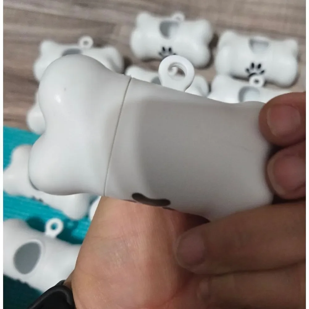 Bone shape with paw doggy poop bag dispenser